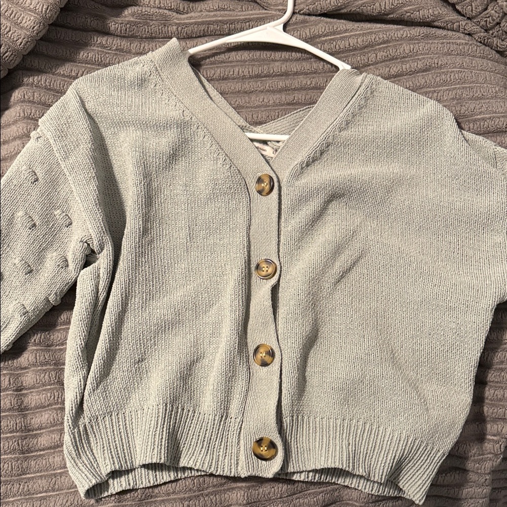 Women's Green Button-Up Sweater
